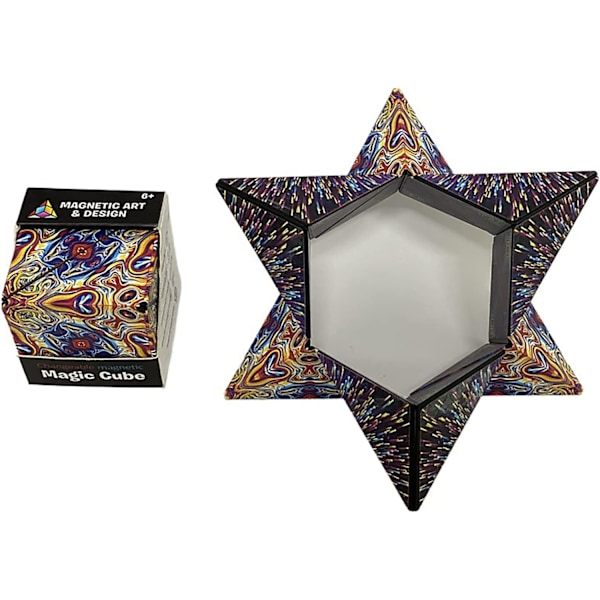 3D Magisk Kub, Oändliga Vändningar Magnetiska Kuber 72 Former Fidget Leksak för Barn Vuxna Stressreducerande Formförändrande Box Pusselleksaker (Färg D)