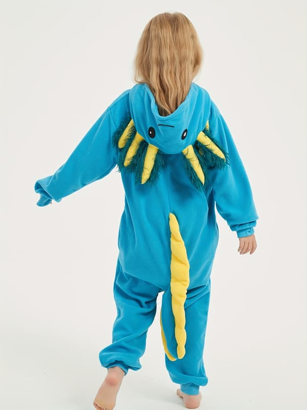 Børns Dyre-Jumpsuit med Hætte til Drenge og Piger Efterår Vinter Festtøj Sky Blue 4-5Y