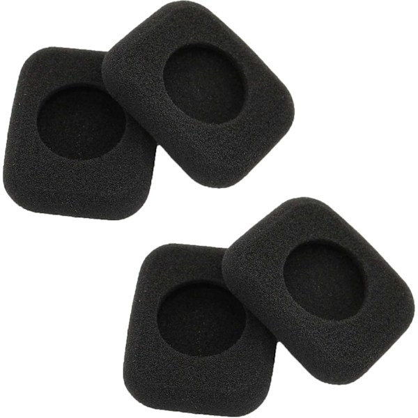 FORM2 Hörlurar In-Ear Hörlurar Öronkuddar Svamp Fyrkantigt Skum Ultra Mjuk Kudde Hållbar Bekväm Svart 4-Pack, 50*40mm