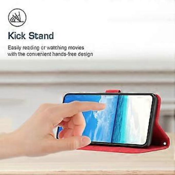 Etui med stativ for Samsung Galaxy A16 5G/A16 4G, PU-lær, preget design (Stil E)