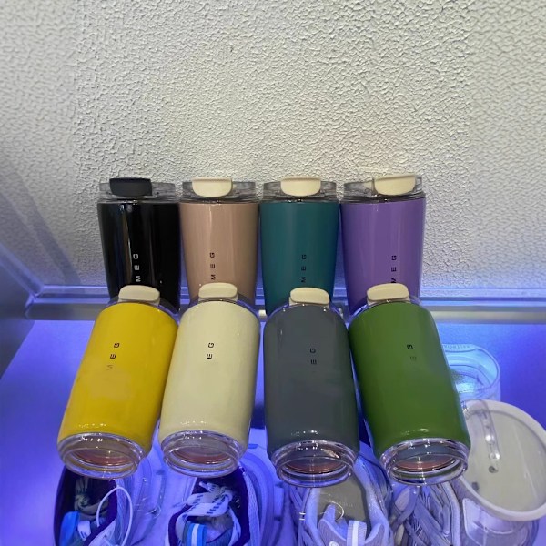 Termokopp Varm Kaffe Isolert Termokopp Sportsvannflaske med Mellomlag Vann Hvit Termokopp 350ml Gray