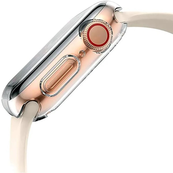 Apple Watch-deksel 9 8 45mm 41mm 44MM 40MM 42mm Full TPU-støtfangerdeksel tilbehør iwatch serie 7 SE 6 5 4 3 Transparent Transparent Transparent Series 7 8 45MM