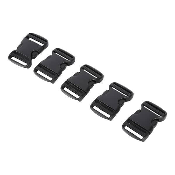 5 Pcs Quick Release Buckle Plastic Double Adjustable Strap Buckles Replacement DIY Crafts for Backpack Black For 25mm Wide Strap