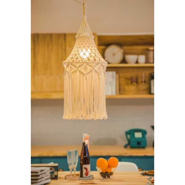 Boho lampeskærm, hængende pendellampe, moderne kontor- og soveværelseslampe