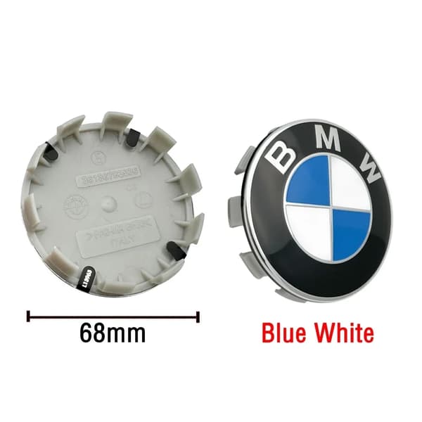 4-pak BMW Centerkapsler / Hjulkapsler Emblemer 68mm Blå/Vit