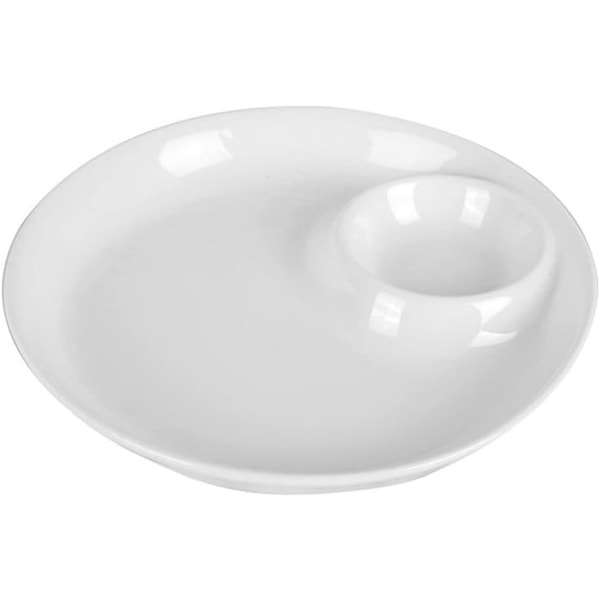 Keramisk såsskål, dumplingtallrik, japansk tallrik, serveringsfat med såsdelare, med såsskål