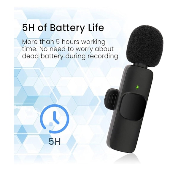 Lavalier Mini Mikrofon 2-pak Trådløs iPhone & Android Til YouTube TikTok Vlog