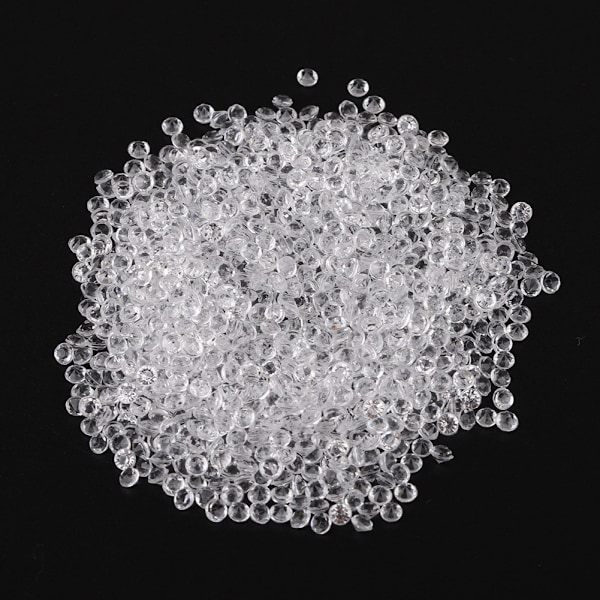 5000 stk. 3 mm Transparent Bryllupskonfetti Party Plast Diamant Glitrende Edelstener Dekor (Hvit)