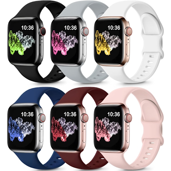 Rem kompatibel med Apple Watch Band 40mm 38mm 41mm 42mm 6st 7 6pcs 7