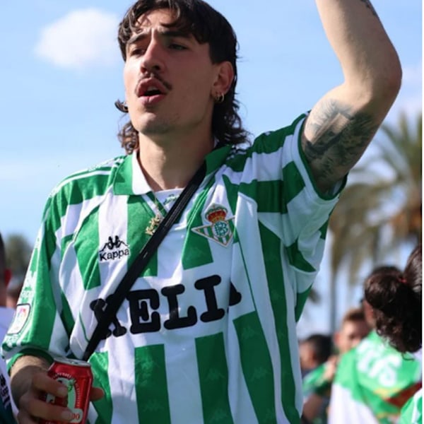 Real Betis herr 1996-97 Retro kortärmad fotbollströja L