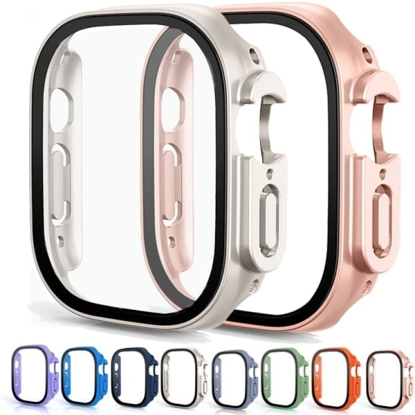 IC 2 stk hærdet etui til Apple Watch Ultra 49mm cover Indbygget skærmbeskytter Fuld dækning til iWatch Series Ultra 49mm etui