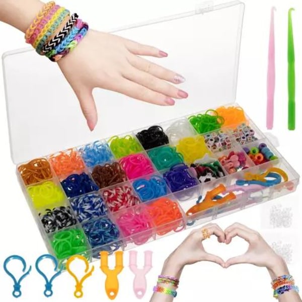 Loom Bands Kit - 1500 stk i 23 farger flerfarget