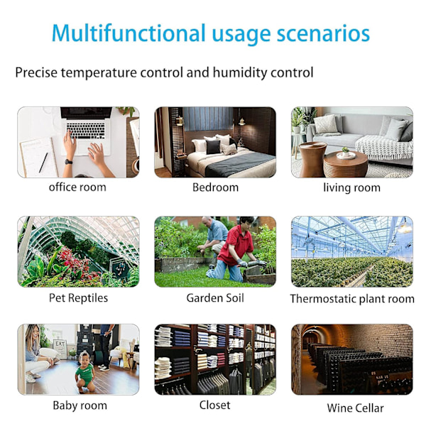 2 stk. Hygrometer Celsius termometer, mini væg digital indendørs