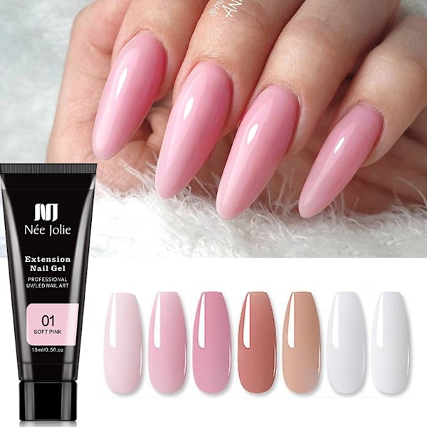 Polygel Nagelkit med UV-lampa Snabb Nagel Förlängningsgel Byggare Professionell Enkelt Polygelkit för Nybörjare och Nagelterapeuter