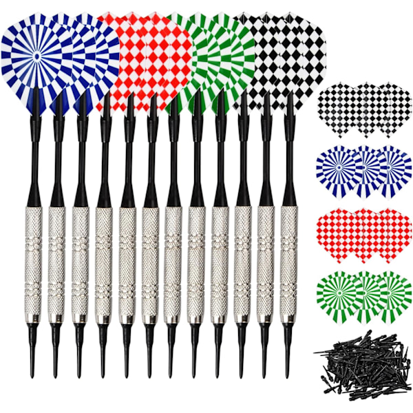 12 stk. Plastpile, Pilefjer, 14g Professionelle Pile, Pil