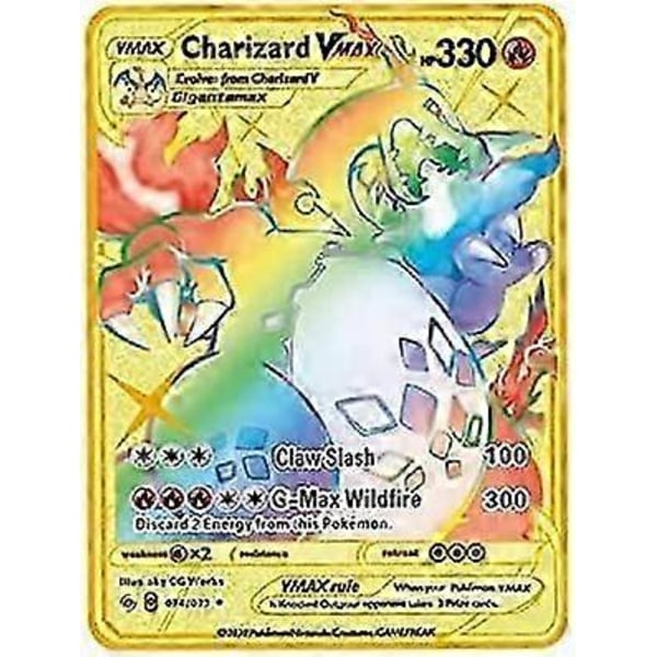 Charizard Metallkort Pläterade Kort Regnbåge Guldkort Gyllene Vmax Dx Gx Ultra Sällsynta Samlarkort, För Samlare, Barn{f85}