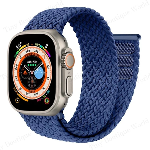 Flätad Solo Loop För Apple Watch Ultra band 49mm 45mm 41mm 44mm 40mm 42mm correa armband iWatch series 9 7 SE 8 6 5 4 3 band AbyssU AbyssU