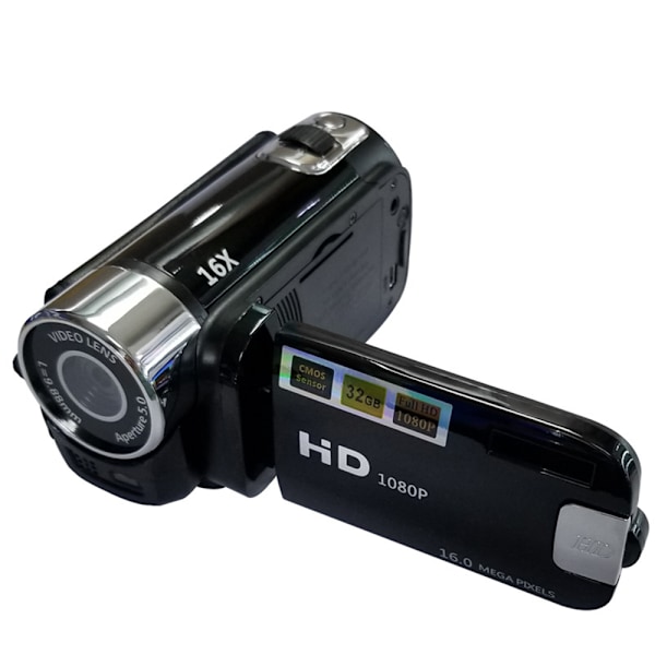 HD 16 megapiksler videokamera 1080P svart fotokamera, HD