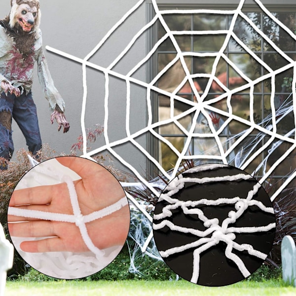 Halloween-festdekorationer, spindelvævsdekorationer, 1 sort uld c
