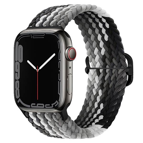 Justerbar Vævet Nylon iWatch Rem (42/44/45mm, Gradient Sort)