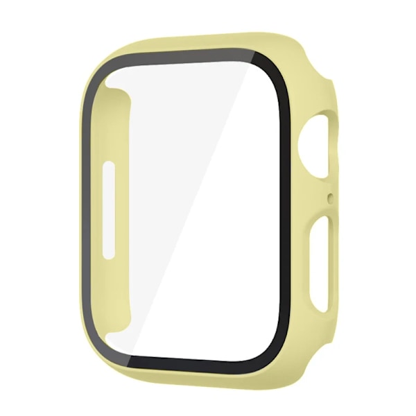 Glass+ deksel for Apple Watch etui 9 8 7 6 SE 5 iWatch tilbehør skjermbeskytter Apple Watch Series 45mm 41mm 44mm 40mm 42mm 38mm gul yellow yellow 40mm series 654SE