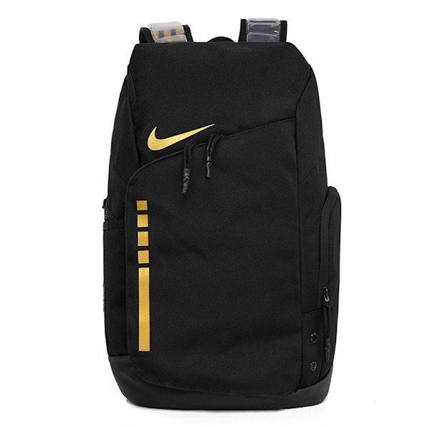 Unisex Nike Elite Pro Basketboll Ryggsekk Skoleveske Gym Sport Reiseveske Laptopveske Black Gold