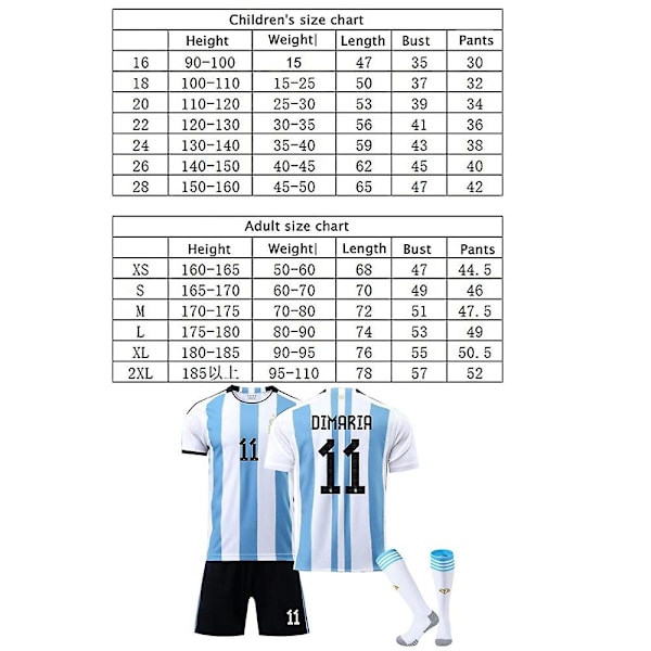 VM 2022 Argentina Hemma #10 Messi Tröja Matchställ zV - Perfet Kids 26(140-150CM)