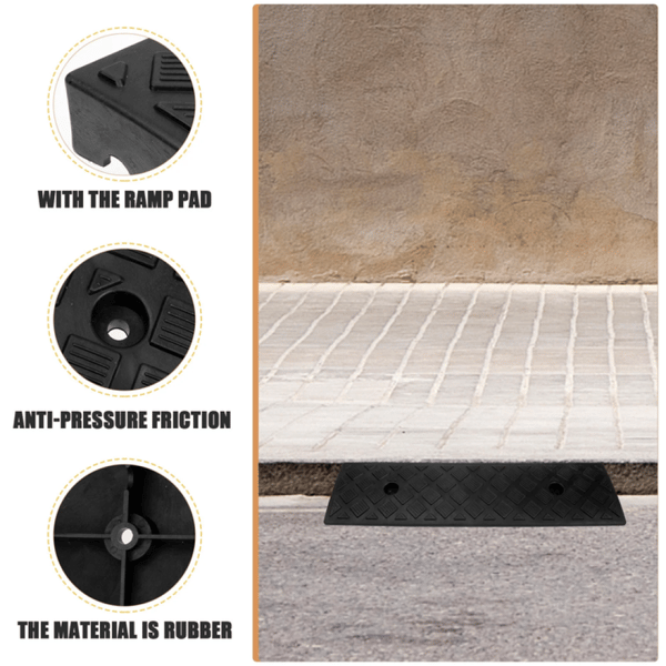 Threshold Ramp for Garage, Durable, Not Easily Deformed, Stable Bottom Structure, Durable Non-Slip Plastic Ramp for Driveway and Loading Dock