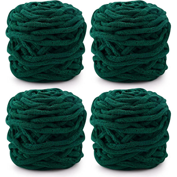 Stickgarn 4x Stickgarn för Virkning, Mjukt Chunky Garn för Garnprojekt dark green