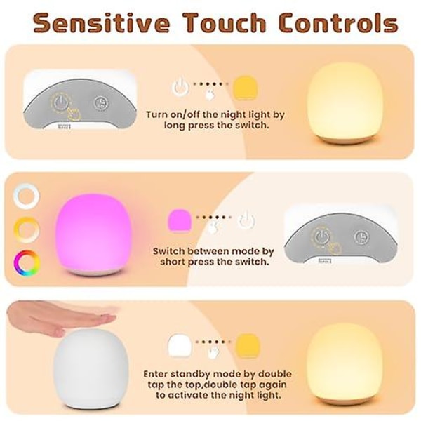 MEDE Baby Natlampe Børn Magnetiske Touch Lamper Sengebord Dæmpbar LED Natlampe Soveværelse