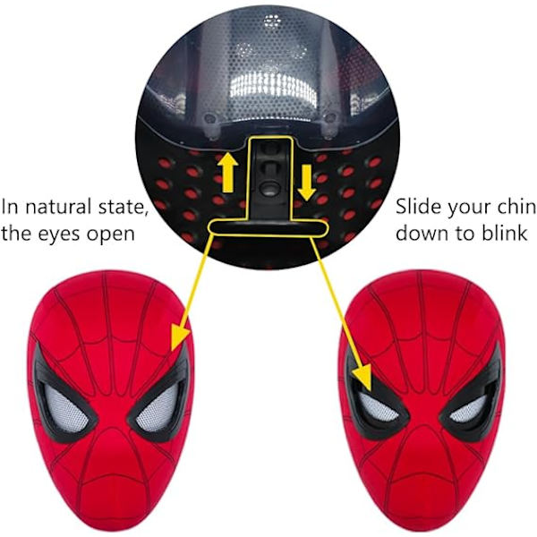 Maski Hämähäkkimiehen Pääasuste Cosplay Liikkuvat Silmät Elektroninen Maski Spider Man 1:1 Leukaohjaus Joustavat Lelut Aikuisten Lapsille Lahja