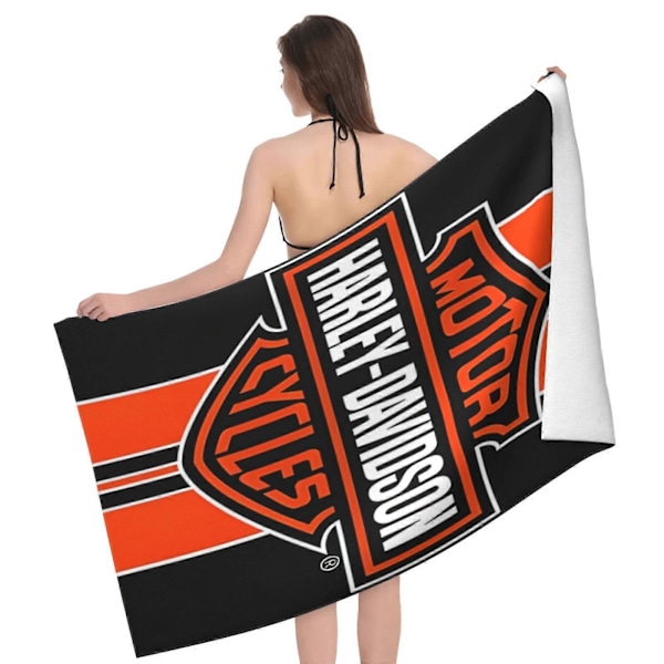 Harley Davidson-3 Badhandduk Unisex Handdukar Modehandduk Superfin Fiber Strandhanddukar-DW672{f163}