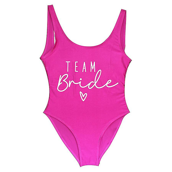 S-3xl Print Team Bride Badedragt i ét stykke Kvinder Badetøj Polterabend Badedragt Sommer Strandtøj Badedragt lilla purple S