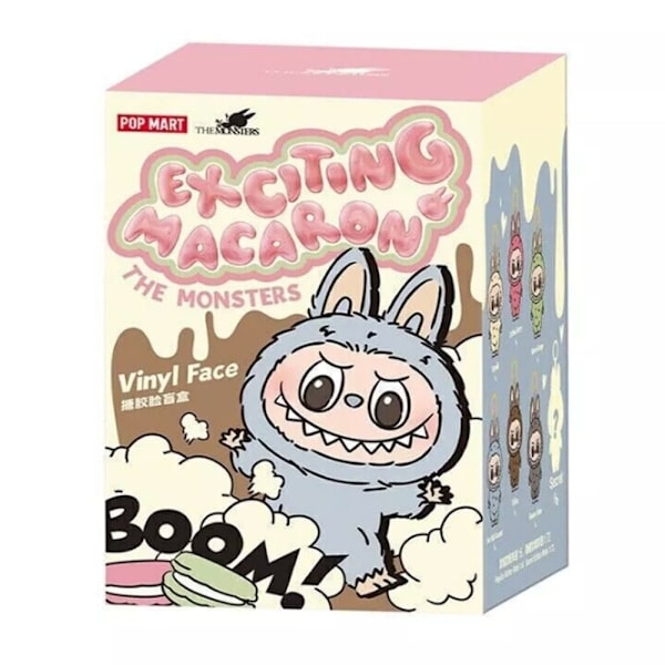 1-pakning POP MART Labubu The Monsters Spennende Macaron Plyschdockor Figurleker Blind Boxes Farge Tilfeldig (PA)