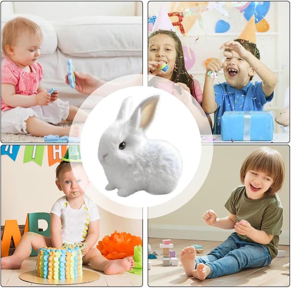 Interactive Rabbit Plush Toy, Realistic Hopping Rabbit Toy Interactive Rabbit Toy for Easter, Electric Rabbit Toys (Pink) High Quality (Easter) white