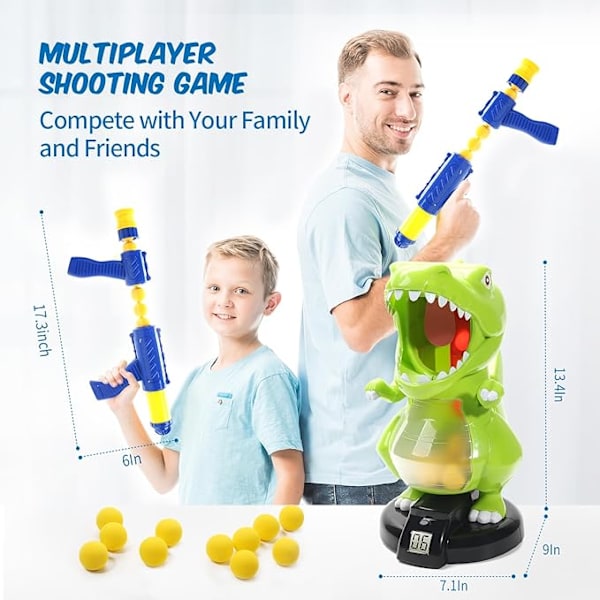 Dinosaurie Skjutspel med Luftpumpgevär & LCD-Poäng, Present till Pojkar 5-9 År