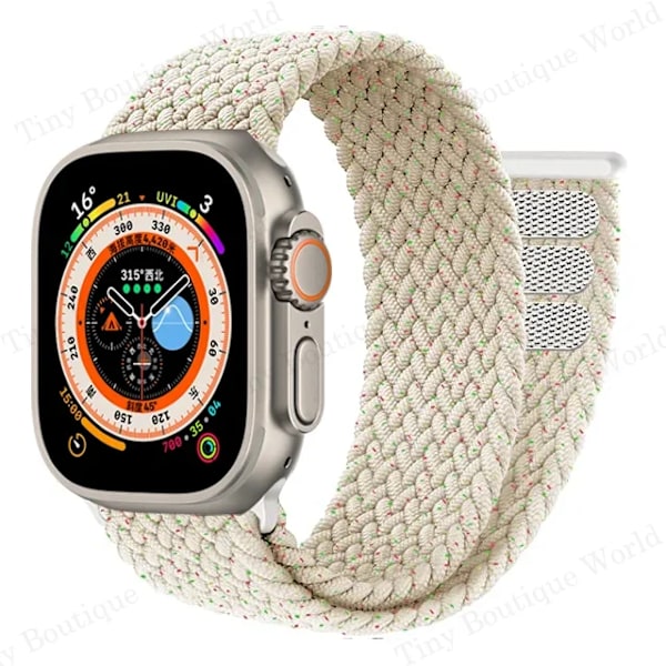 Flettet Solo Loop for Apple Watch Ultra band 49mm 45mm 41mm 44mm 40mm 42mm rem armbånd iWatch serie 9 7 SE 8 6 5 4 3 band Multi Star Multi Star