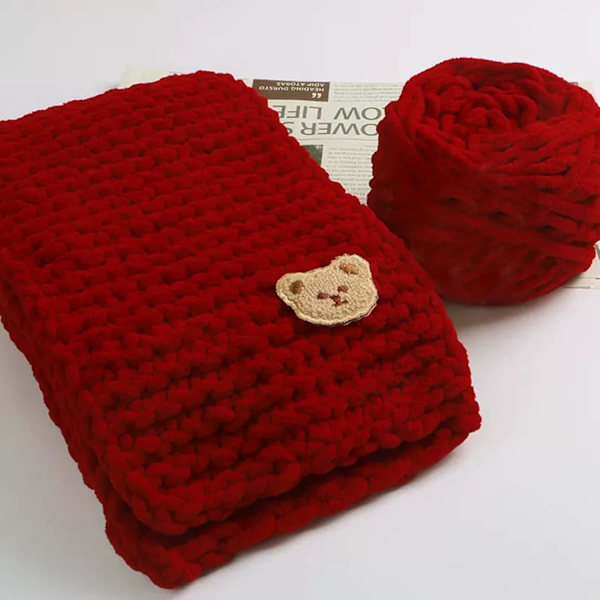 Stickgarn 4x Stickgarn för Virkning, Mjukt Chunky Garn för Garnprojekt wine red