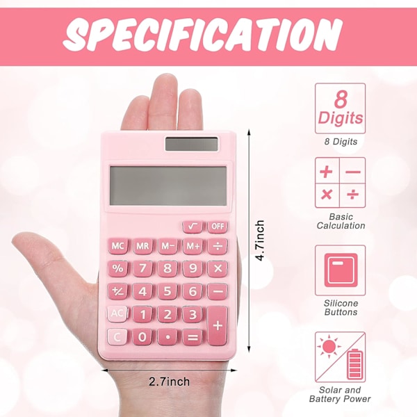 2 Stykker Basis Standard Lommeregner Mini Digital Bordregner