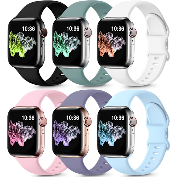 Band kompatibel med Apple Watch Band 40mm 38mm 41mm 42mm 6st 8 6pcs 8