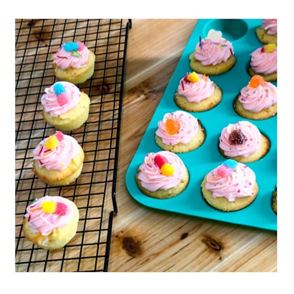 Silikon Muffinsform Cupcake Sæt - Mini 24 Kopper Muffinsform, Non-Stick