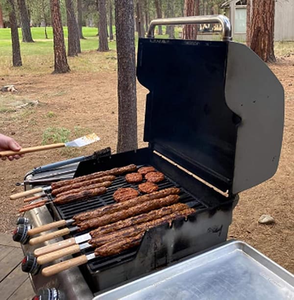 15,75 tommer lang 5/8 tommer bred 2 mm tyk grillspyd i rustfrit stål 8 dele, sølv