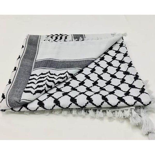 Palestinasjal, Keffiyeh, Arafat Hatta, med tofsar, Shemagh Keffiyeh arabisk hundtandsmönster 100%