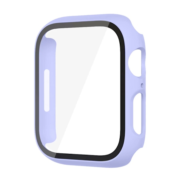 Glass+ Cover for Apple Watch case 9 8 7 6 SE 5 iWatch Tilbehør Skjermbeskytter Apple Watch Series 45mm 41mm 44mm 40mm 42mm 38mm Lilla Lilac 40mm series 654SE