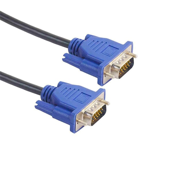 EKYLIN VGA-kabel, 1,5 m/5 fot hane till hane videoförlängningskabeladapter för dator PC till bildskärmsprojektor med sockelport