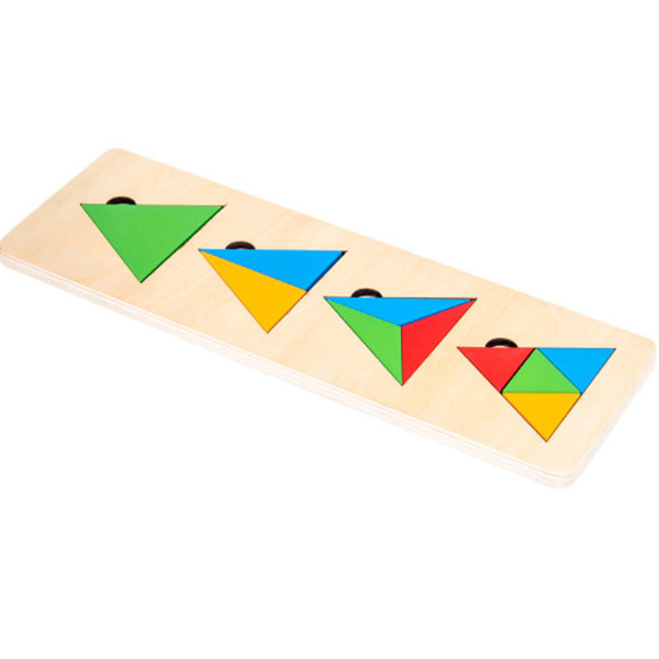Montessori pædagogiske hjælpemidler geometriske figur indsatser træ ding hånd greb puslespil cirkulær form matchning kognitiv tidlig uddannelse legetøj