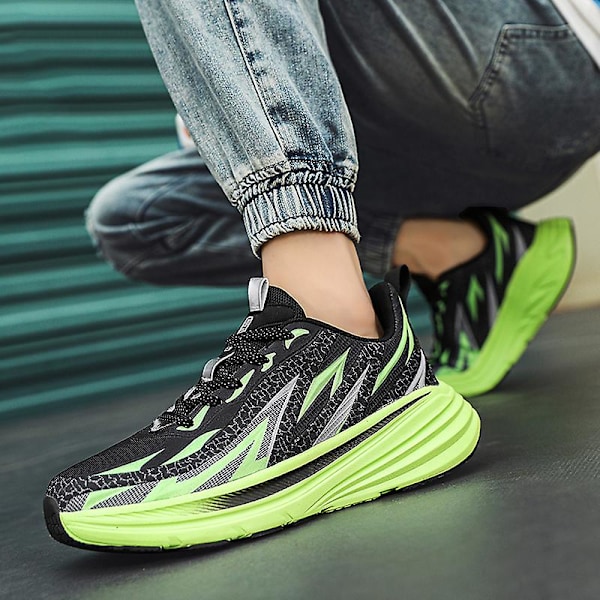 Herrsneakers Andas sportssko Mote løpesko 3Clt179 BlackGreen BlackGreen 40
