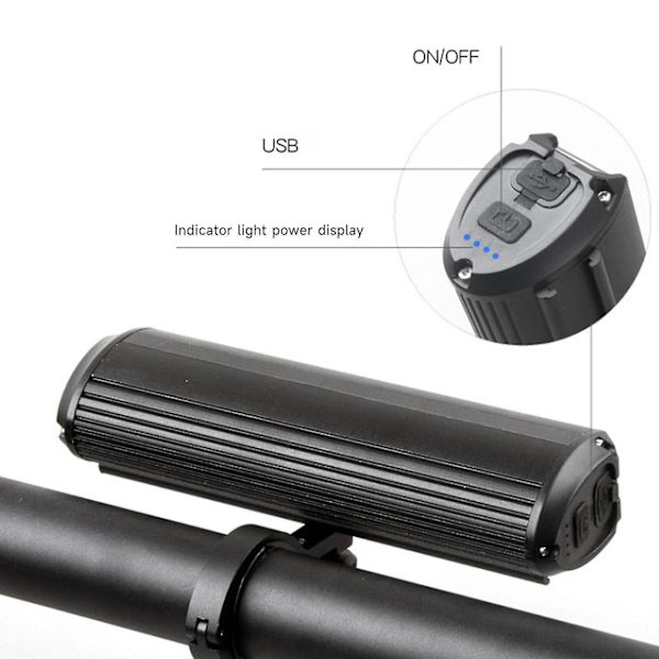 Ladattava LED-pyöränvalo Ulkotuli Pyörän etuohjaustangon valo Fk（1400 lumenia）-XF6-