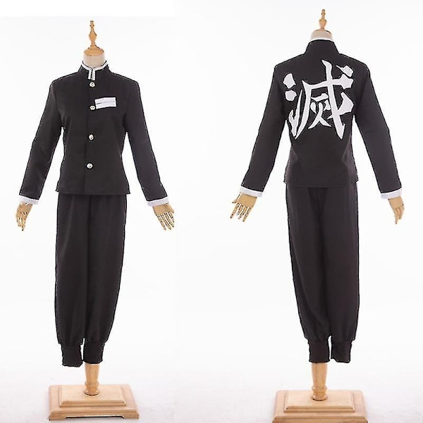 Demon Slayer Kimetsu No Yaiba Tanjirou Kamado Cosplay Kostyme Kimono Jul Anime Uniform Sett for voksne og barn - Perfekt 8-delers sett 8 piece set 8 piece set L