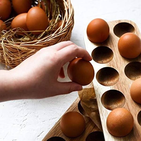 Eggeholder i tre med 12 hull for benkeplate/bord/kjøleskap